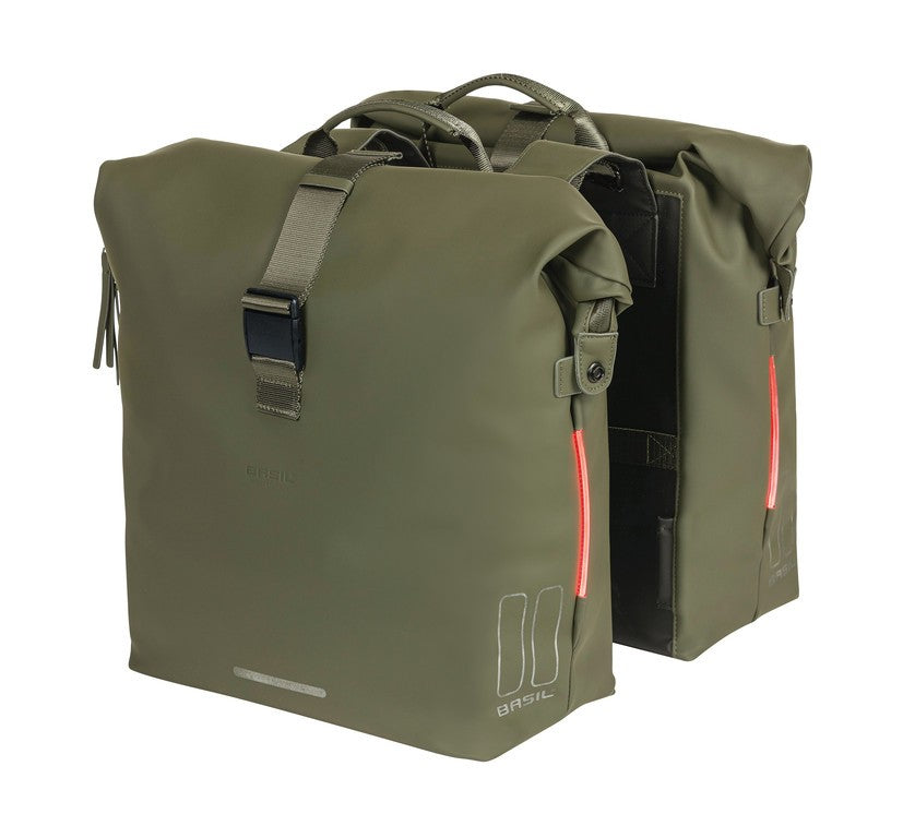 Borsa doppia Basil SoHo Nordlicht verde muschio, 31x13x37cm, 41l