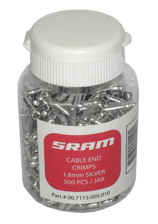 Tappi term. cavo freno SRAM Pit Stop conf./500pz., Ø1,8 mm, argento
