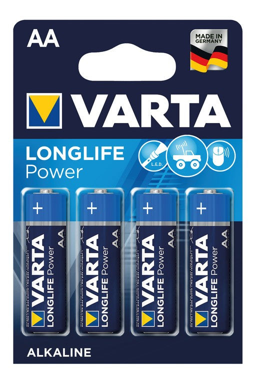 Batteria Varta Longlife Power Mignon LR6 alcalina, 1,5 V, MN1500, 4 pezzi