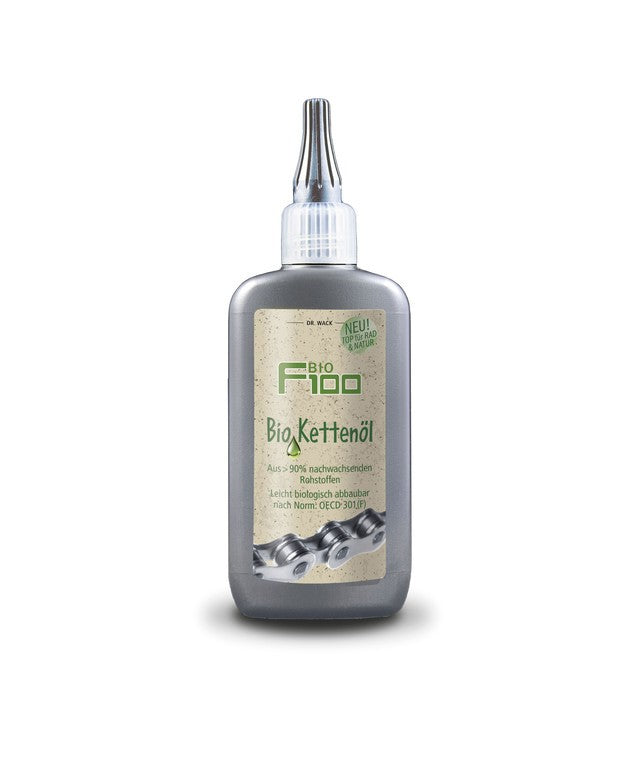F100 Bio-Kettenöl 100 ml, recycelte Tropfflasche