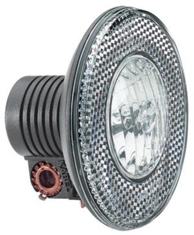 Luz halógena dinamo b&amp;m Basic N 17 Lux, con luz de posición, redonda