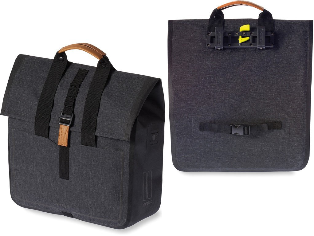 Bolsa de compra Basil Urban Dry color carbón, 33,5 x 16 x 48 cm, 25 l, impermeable