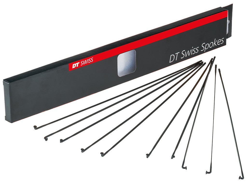 Raggi piatti DT Aerolite 2.0x0.9x254mm cart.20 pz. nero, acciaio inox, s.nipple