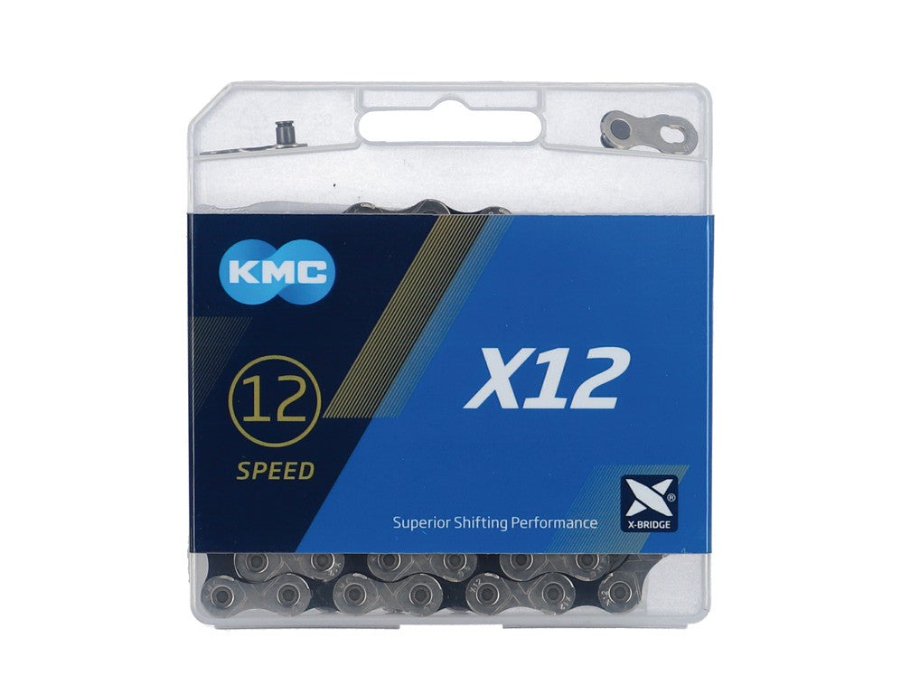 Catena KMC X12 1/2"x11/128", 126 maglie, 12v., arg/nr