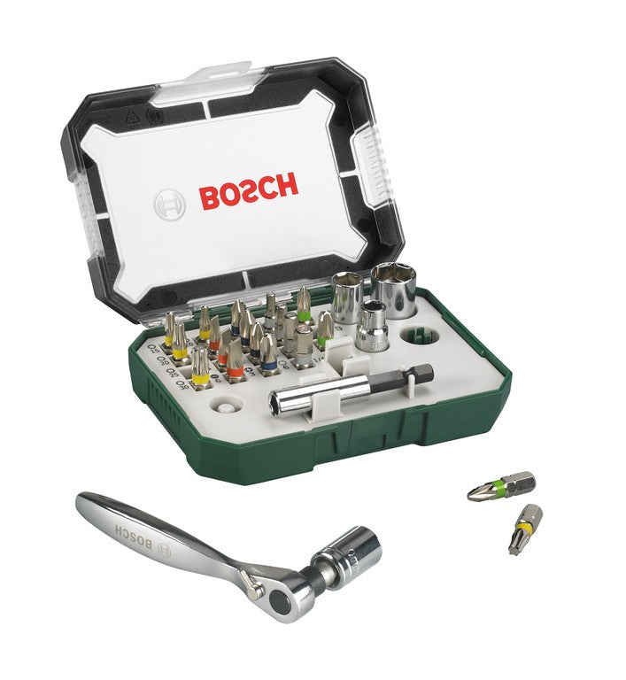 Set di mini cacciaviti cricchetti BOSCH 26 pezzi, 19 punte