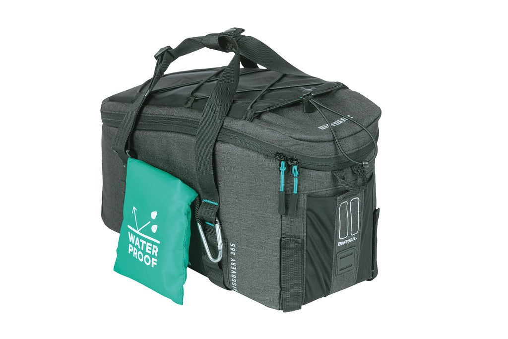 Alforja Basil Discovery 365D, negra, cuerpo a cuerpo, 36 x 16,5 x 20 cm, 9 l