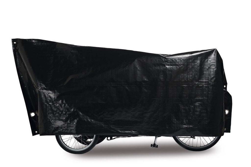 Funda para bicicleta Cargo Bike VK, 120 x 295 cm, color negro, con 2 ojales grandes