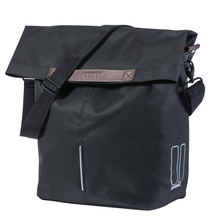 Bolso de mano Basil City negro, 13 x 29 x 31 cm, 14-16 l, con gancho