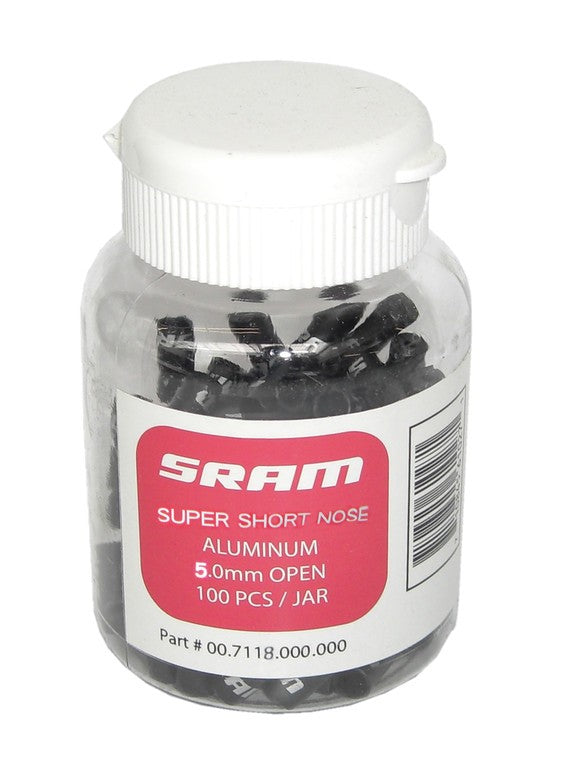 Tappi term. per guaina camb. est. SRAM 4 mm int., nr, Super-Short Nose, 100pz