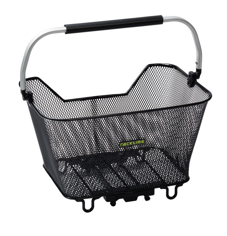 Cesta de sistema Racktime Baskit Deluxe 23l 45x30x33cm, negra, con adaptador Snapit