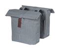 Basil City Doppeltasche, Grau Melee, 12 x 29 x 30 cm, 28–32 l