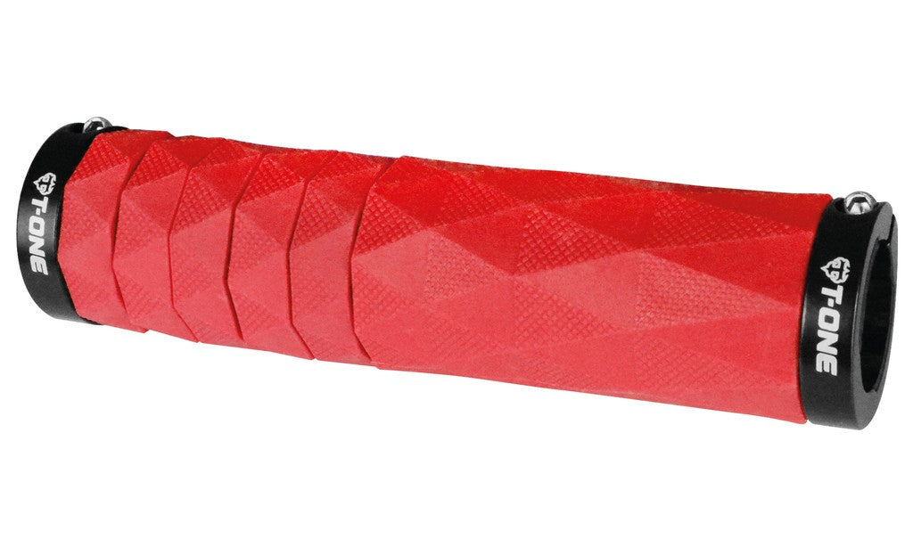 Manopole T-One Diamond 94/134mm, doppia, rosso