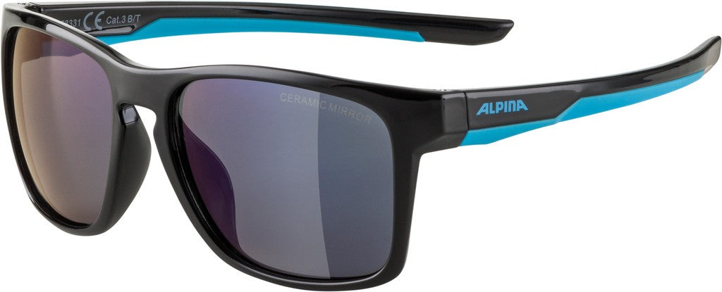 Gafas de sol Alpina Flexxy Cool Kids I, negro/cian, lente azul espejada, cat.3
