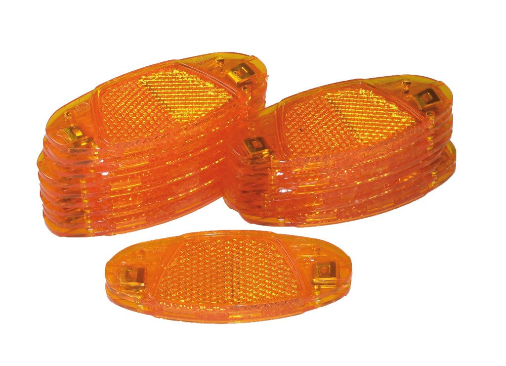 Riflettori per raggi BÜCHEL giallo, c. clip in acciaio inox, 10 pz.