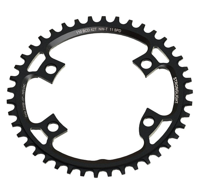 Corona Stronglight Gravel f.Shimano 38 denti, nero all. 7075-T6, 110mm