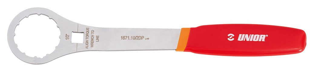 Llave de pedalier Unior roja, 12 dientes, Ø 48 mm, 1671.10/2DP