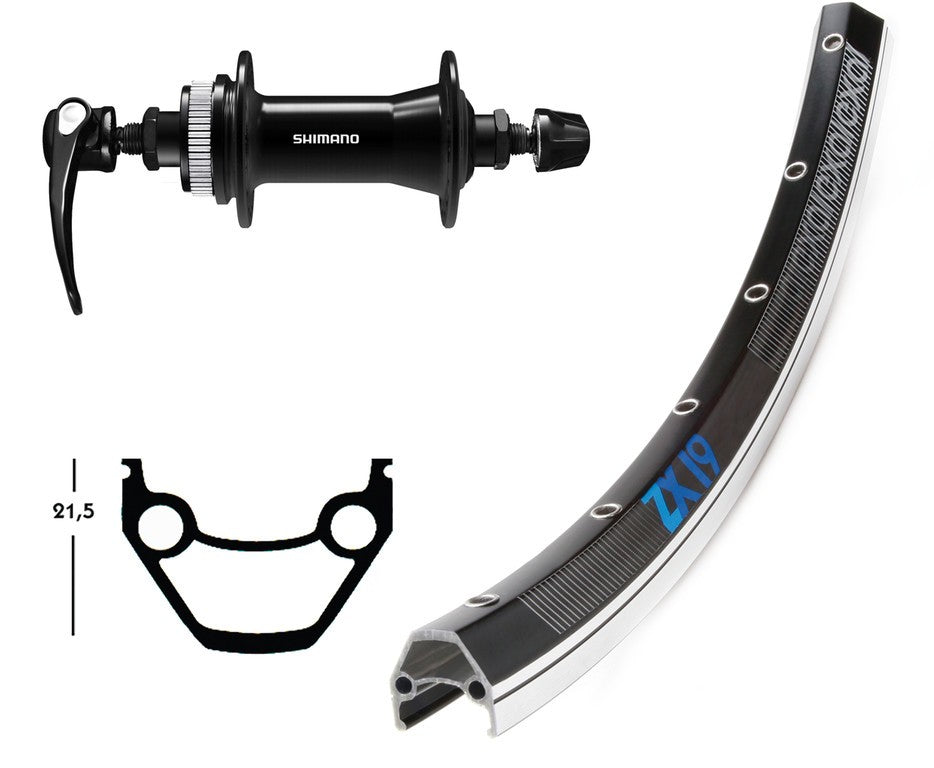 Vorderrad 26x1,75 26", Exal ZX19,nr/ar,HB-QC400,sg.ra.100mm