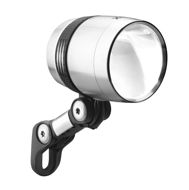 Luce LED dinamo b&m IQ-X 100 Lux, con luce di posizione, argento
