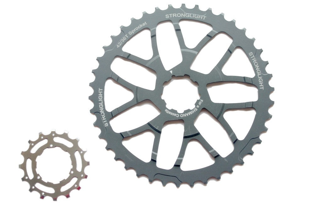 Kit smont Stronglight per cass Shimano 40 Z HT³compr coroncine in acc 16 d