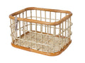 Cesta de bicicleta de ratán Basil Green Life L 46x35x28cm, marrón natural, grande