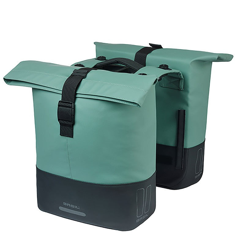 Bolsa doble Basil Cove MIK verde plata/negro, 28-32 L, MIK