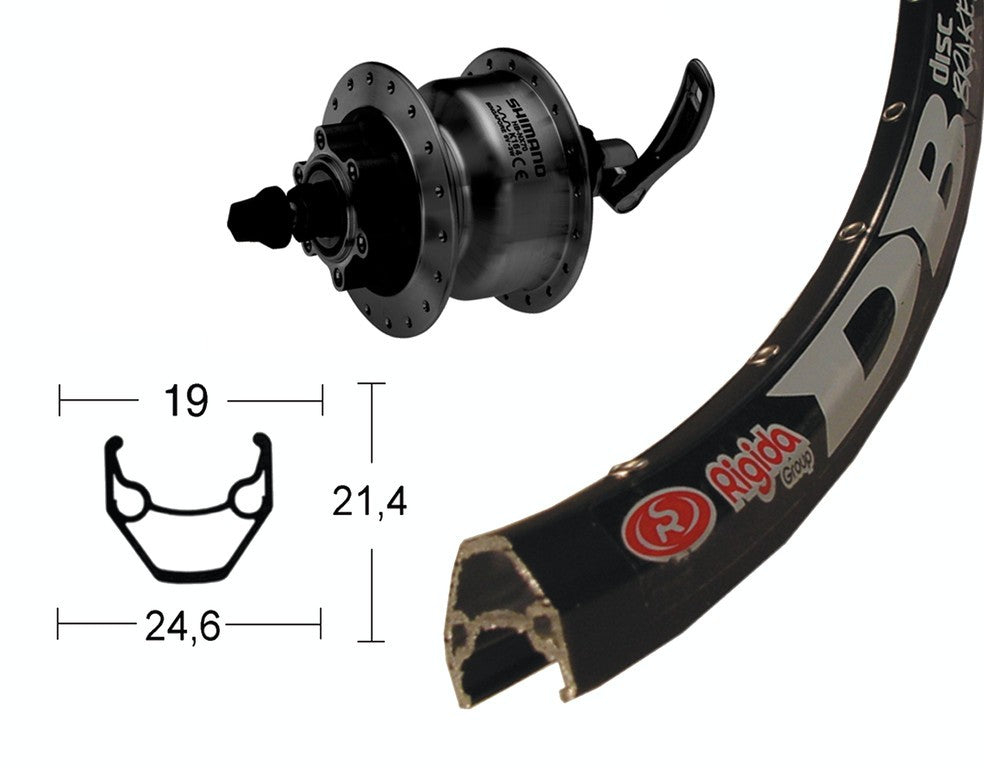 RA 28" DH3D30 6-Loch, Größe QR 36b, ZAC 2000 Disc Speichen Niro (schwarz)