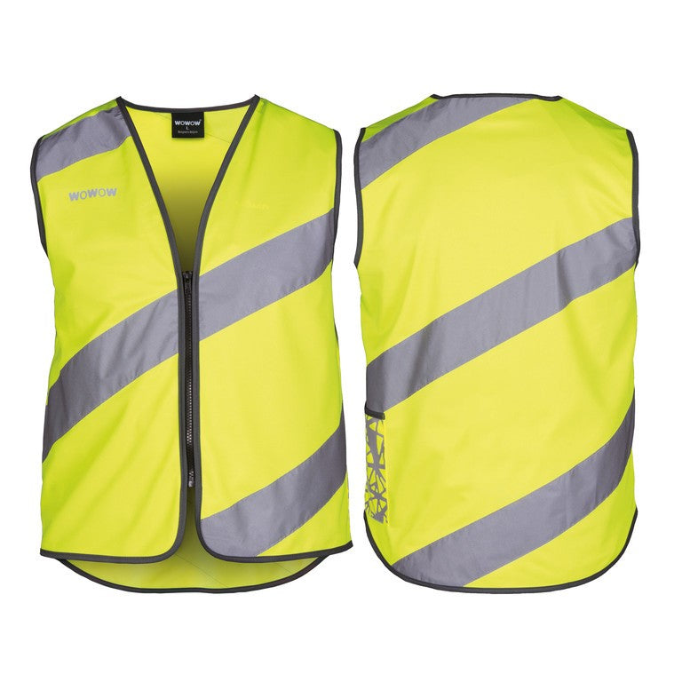 Gilet di sicurezza Wowow Roadie giallo, strisce rifl., cerniera, t.XL