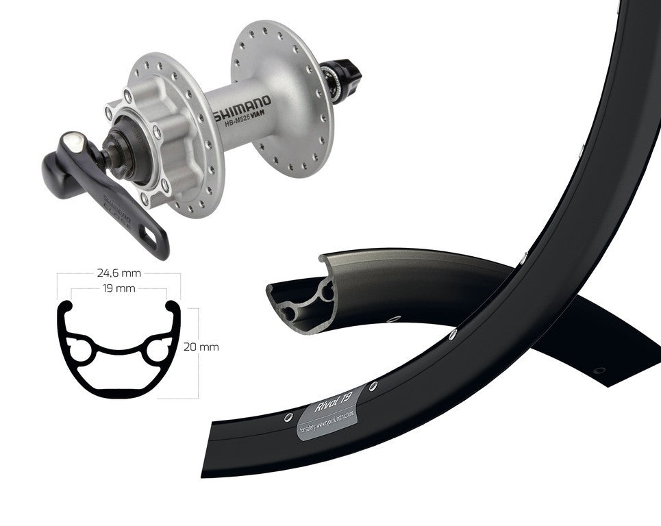 Vorderrad 29" Deore 6-Loch silber sg.rap.32f Ryde Rival 19 Disc schwarz Speichen Edelstahl