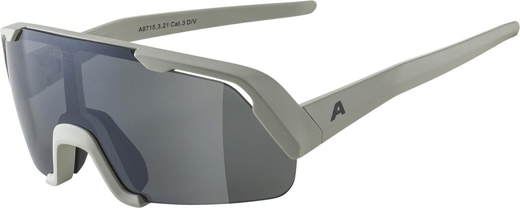 Alpina Rocket Youth Sportbrille in coolem Grau, schwarze verspiegelte Gläser, Kat. 3