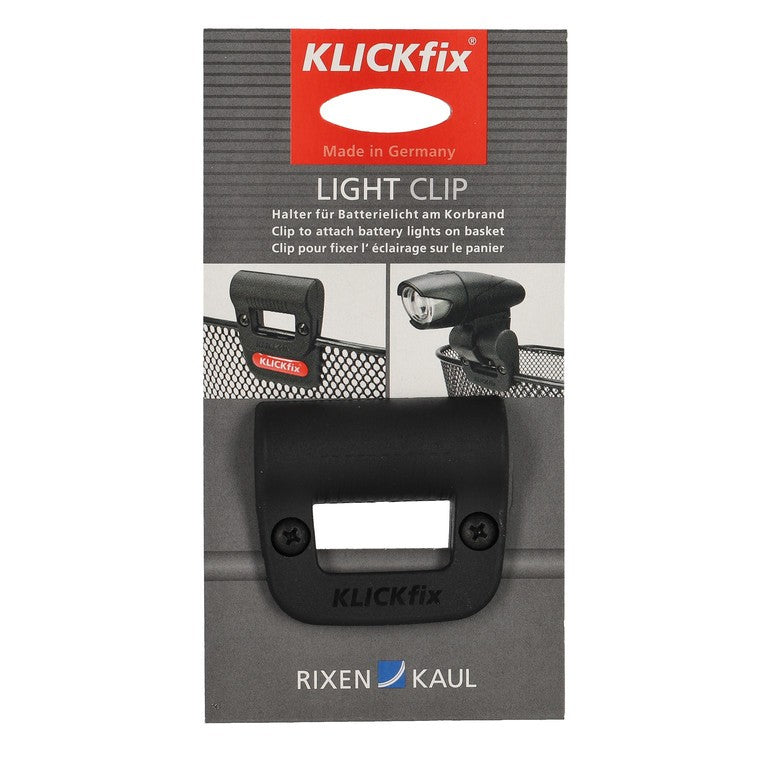 Supporto acc. Light Clip KLICKfix nero, per cestini, Ø 24mm, ca. 25g