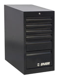 Unior schmale Kommode, 6 Schubladen 990ND6-SCHWARZ