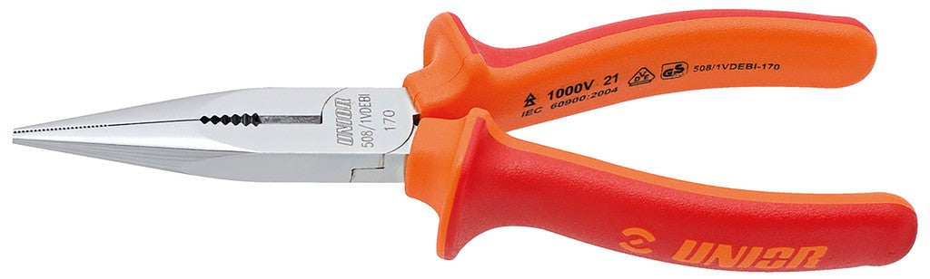 Pinza becchi piatti Unior dr. c. tagl. a becchi lunghi, 170mm, 508/1VDEBI