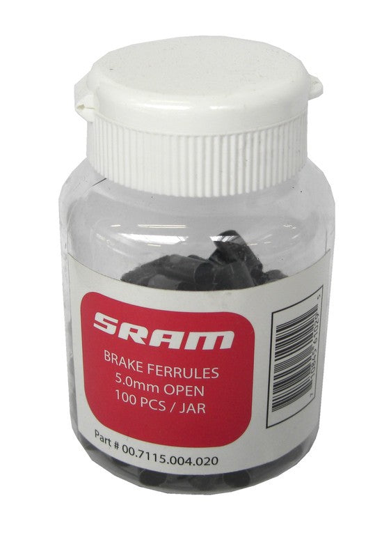 Tappi term. per guaina camb. est. SRAM 5 mm int., nero, conf. da 100 pz