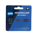 Missinglink KMC 11R DLC Wiederverwendbare Kettenglieder, 2 Stück, für 5,65-mm-Ketten, 11 V, schwarz