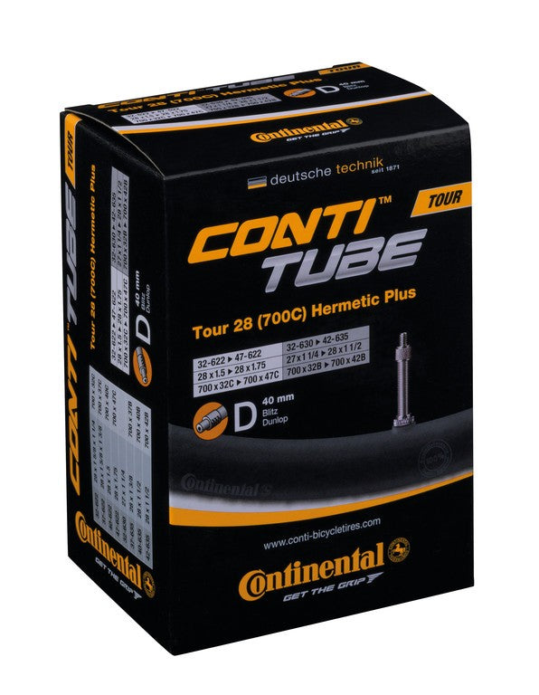 CONTINENTAL Camera d'aria Tour 28 Hermeti Plus 27/28x1 1/4-1.75" 32/47-622/635 VD 40mm