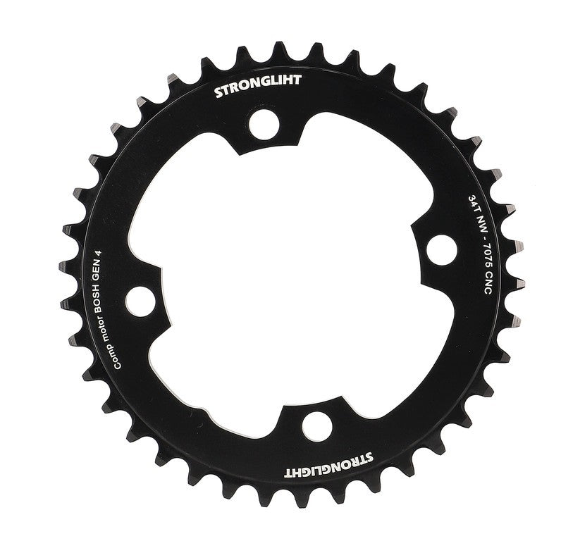Plato Stronglight Shimano para bicicleta eléctrica, 34 dientes, 4 brazos, 104 tornillos