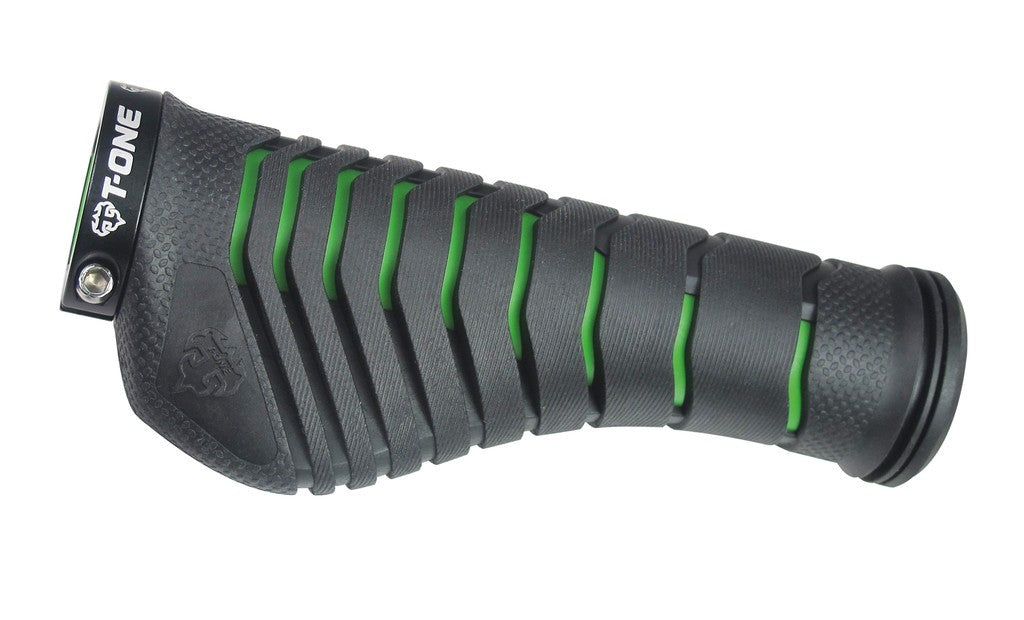 Puños T-One Aero de 130 mm, individuales, negros/verdes