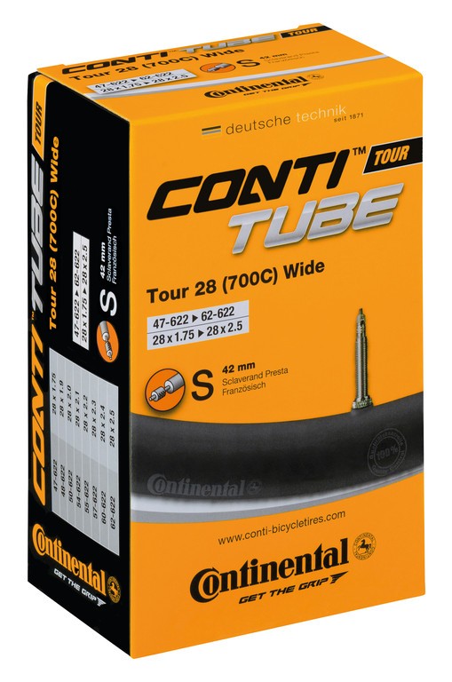 CONTINENTAL Camera d'aria Tour 28 Wide RE 28x1.75-2.5" 47/62-622 VP 42mm