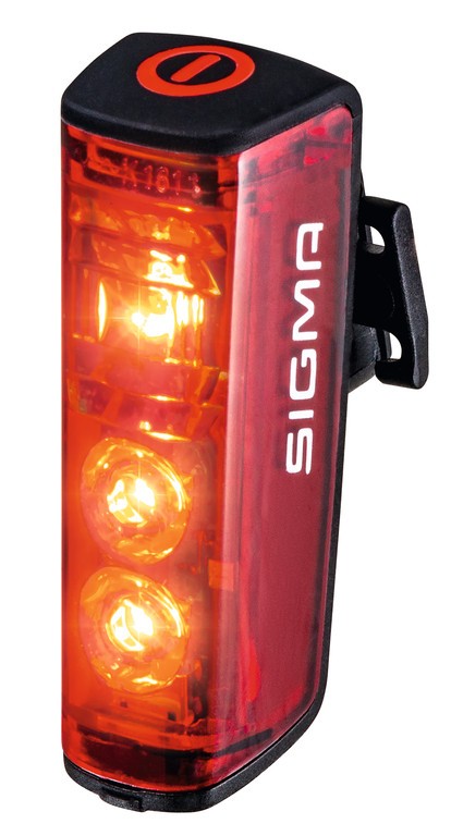 Luce post. LED a batteria SIGMA Blaze con luce frenata, fissaggio reggisella