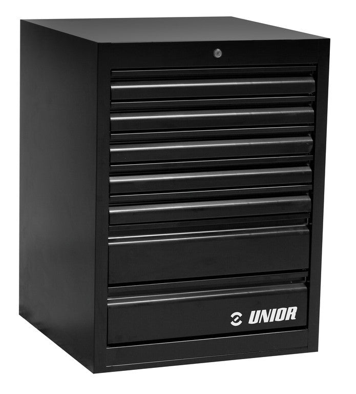 Cómoda ancha Unior, 7 cajones 990WD7-BLACK