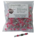 Conector de soldadura para cable de luz de 0,5-1,5 mm, rojo, 50 unidades