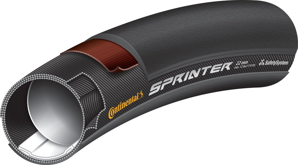 CONTINENTAL Tubolare Sprinter 26"x22mm26x22 nero/nero