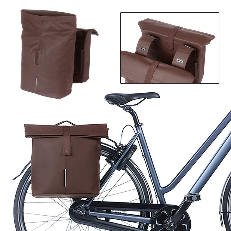 Bolsa doble Basil City marrón tostado, 12x29x30 cm, 28-32l