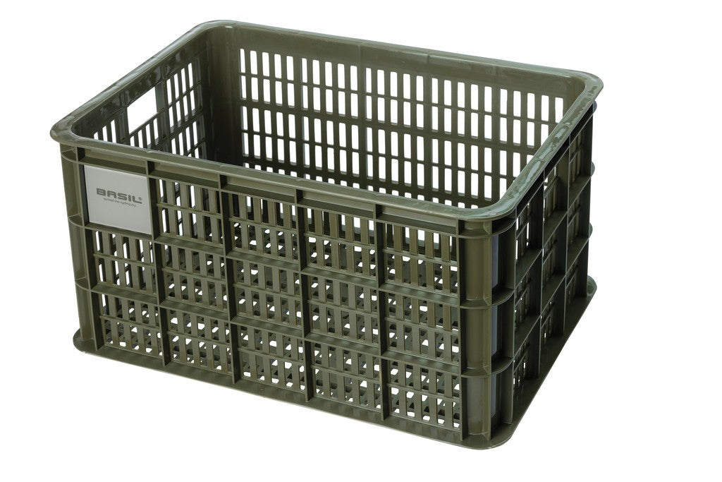 Box bici Basil Crate L 49,8x39x26,5cm,moss green,40ltr,plastica