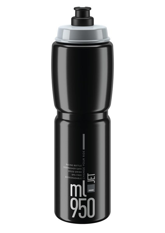 Borraccia Elite Jet 950ml, nero/grigio, polietilene