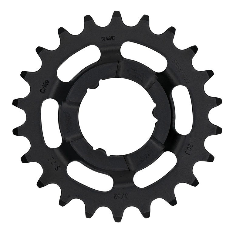 Pignone e-bike KMC per Shimano 1/2" x 3/32", 22 denti, nero