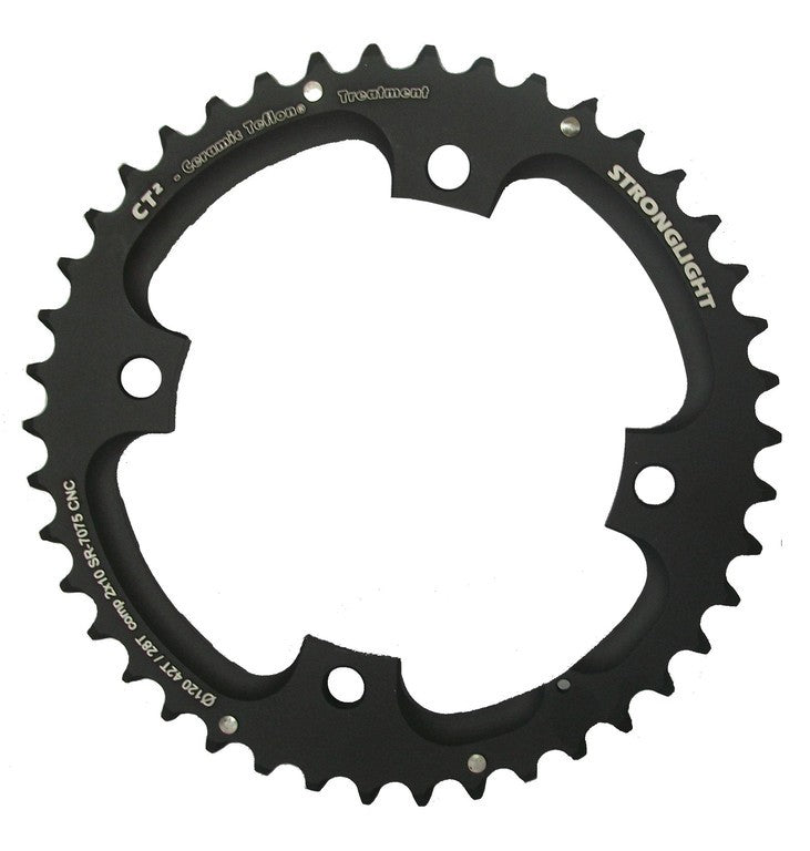 Piastra d.ped.Stronglight BTTp.Sram2x10. fuori 41(27) d.allu nero