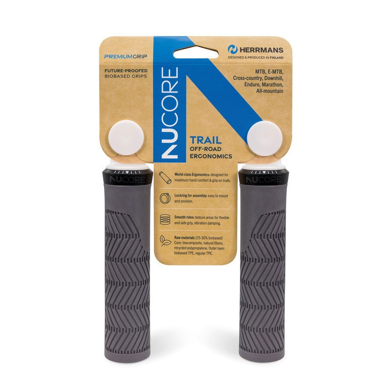 Manopole HERRMANS Nucore Trail Wave 130mm, Ã 22mm, gr, DD46 BL+BR