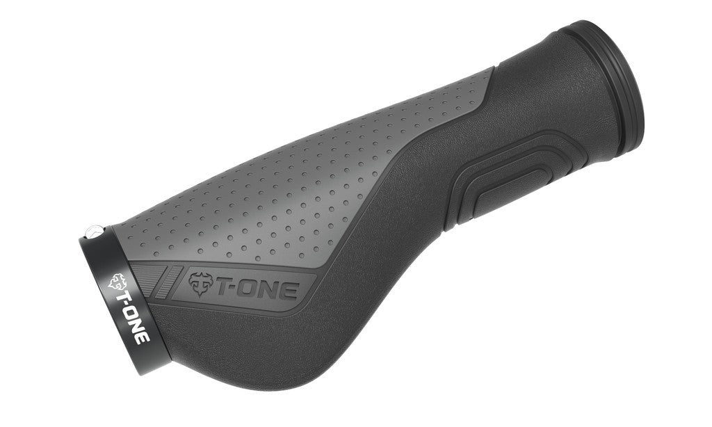 Manopole T-One Ripple Ergo 130mm, singola, nero/grigio
