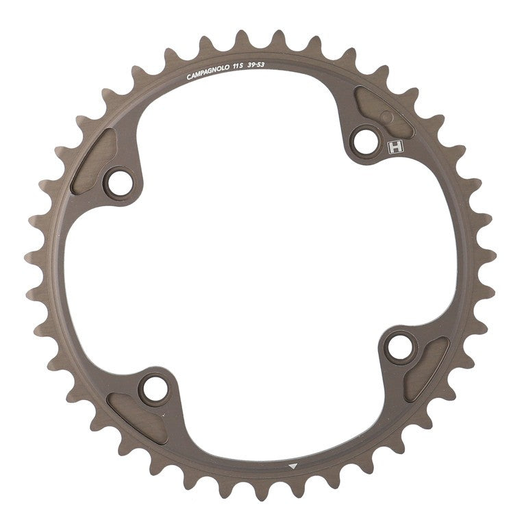Plato Campagnolo H11 112mm, 39t, gr, 4 brazos, interno, 2x11velocidades.